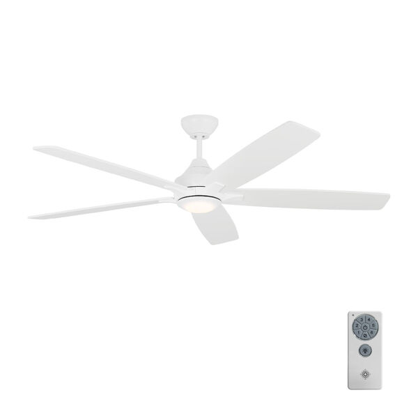 Lowden Matte White 60-Inch Indoor/Outdoor Integrated LED Ceiling Fan with Light Kit, Remote Control and Reversible Motor, image 3