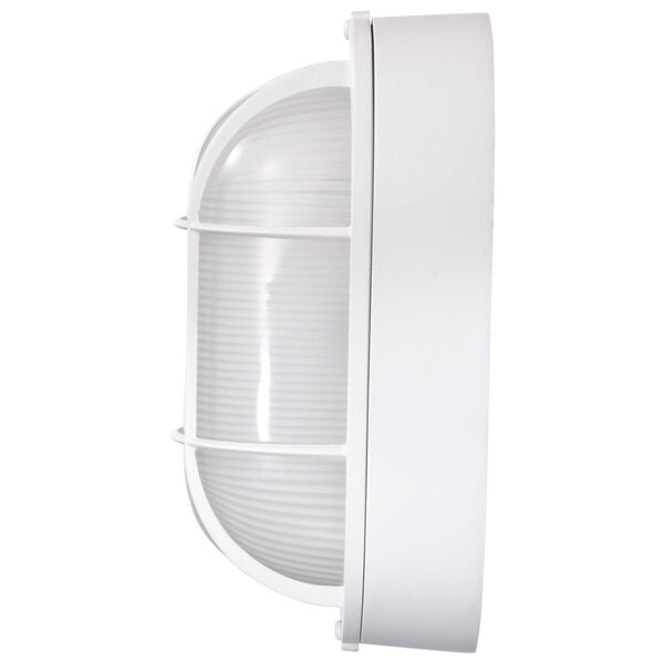 White LED Small Oval Bulk Head Outdoor Wall Mount with Glass, image 2