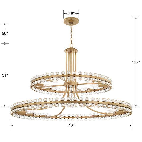 Clover Aged Brass 24-Light Chandelier, image 5