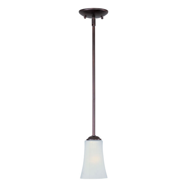 Logan Oil Rubbed Bronze One Light Mini Pendant with Frosted Glass Shade, image 1