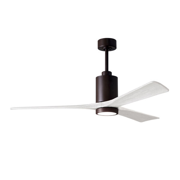 Patricia-3 Textured Bronze and Matte White 60-Inch Ceiling Fan with LED Light Kit, image 1