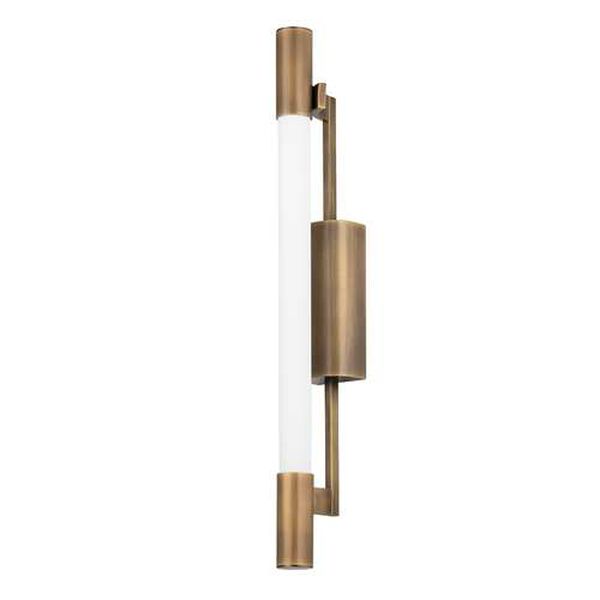 Merced Patina Brass White Two-Light Integrated LED Wall Sconce, image 1