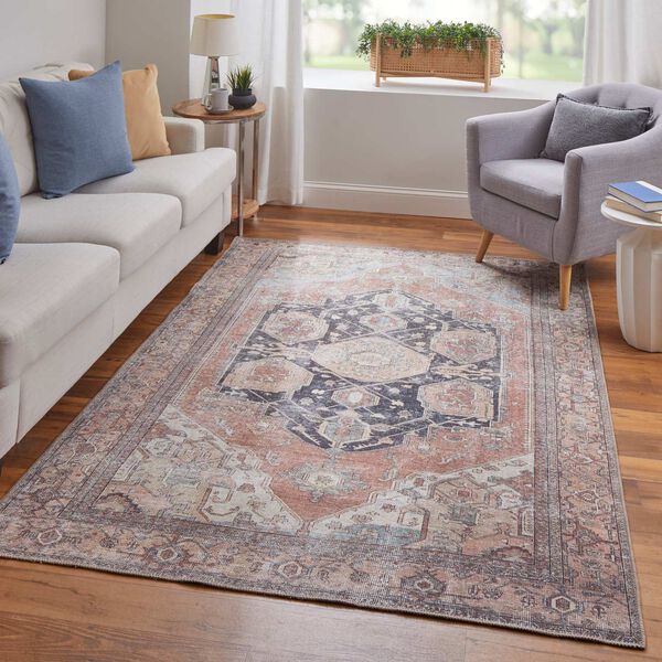 Percy Orange Brown Taupe Area Rug, image 3