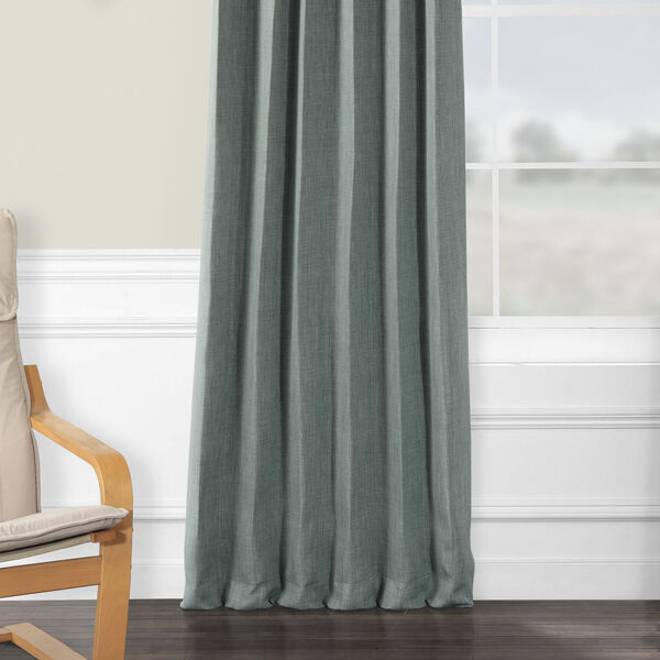 Faux Linen Blackout Green 50 x 108 In. Curtain Single Panel, image 5