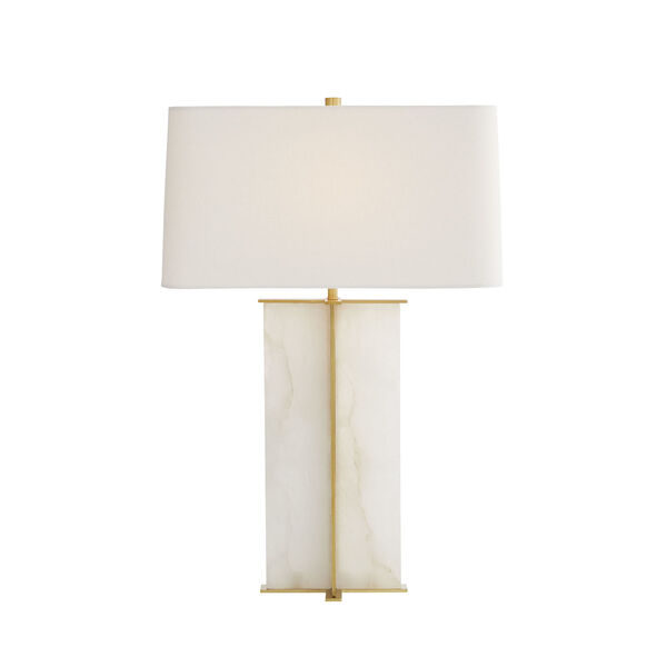 Lyon Antique Brass and White One-Light Table Lamp, image 2