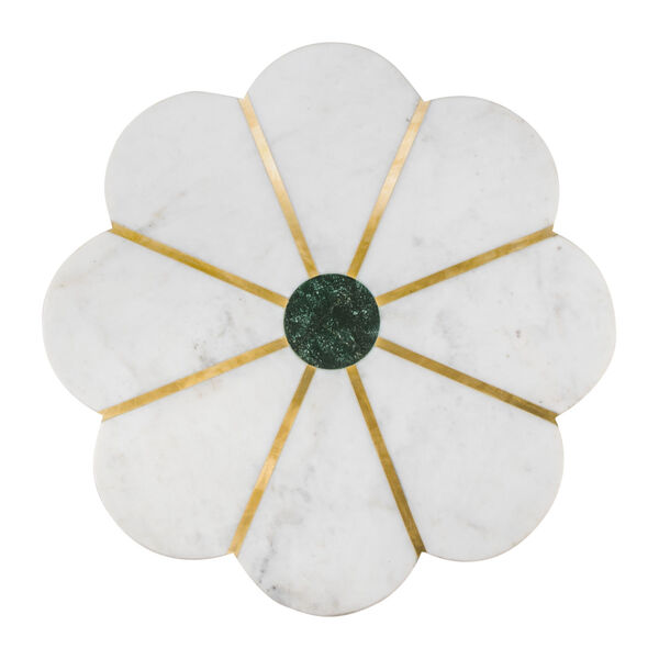 Scallop White, Green and Gold Side Table, image 4