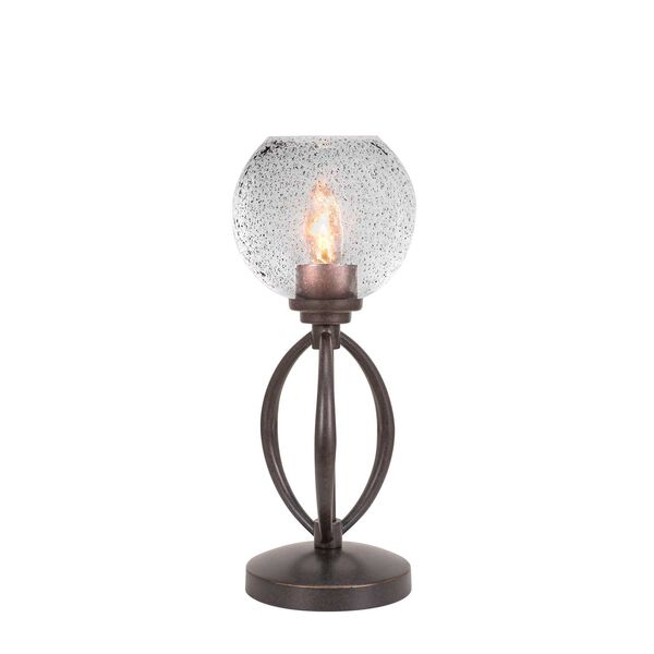 Marquise Dark Granite One-Light Table Lamp with Smoke Round Bubble Glass, image 1