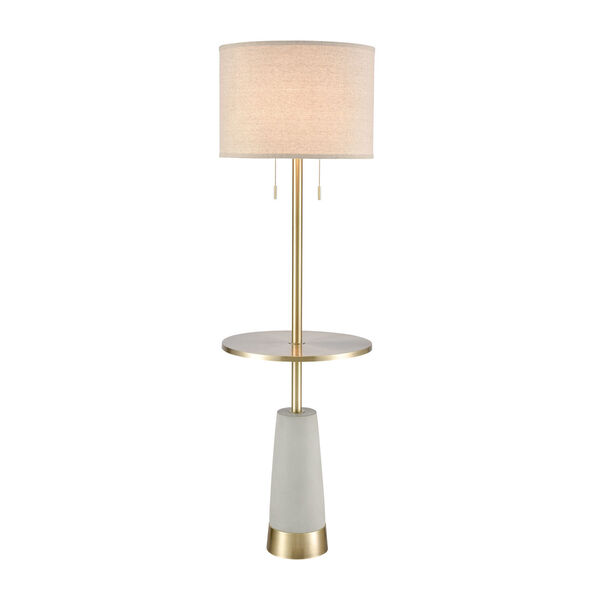Below the Surface Gray Antique Brass Silver Two-Light Floor Lamp, image 1