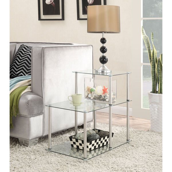 3 Tier Glass Step End Table, image 4
