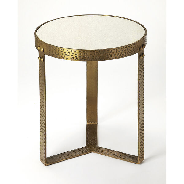 Elton Marble and Metal End Table, image 1