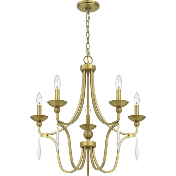 Joules Aged Brass Five-Light Chandelier, image 2