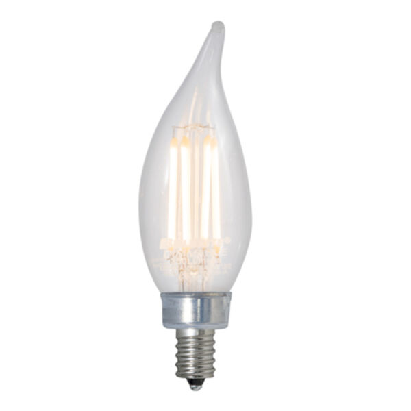 Pack of 4 Clear LED Filament CA10 40 Watt Equivalent Candelabra Base Warm White 350 Lumens Light Bulbs, image 1