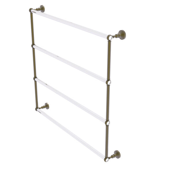 Pacific Grove Antique Brass 4 Tier 36-Inch Ladder Towel Bar with Twisted Accent, image 1