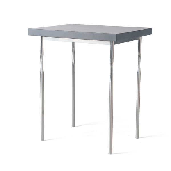 Senza Silver Side Table with Grey Maple Wood Top, image 1