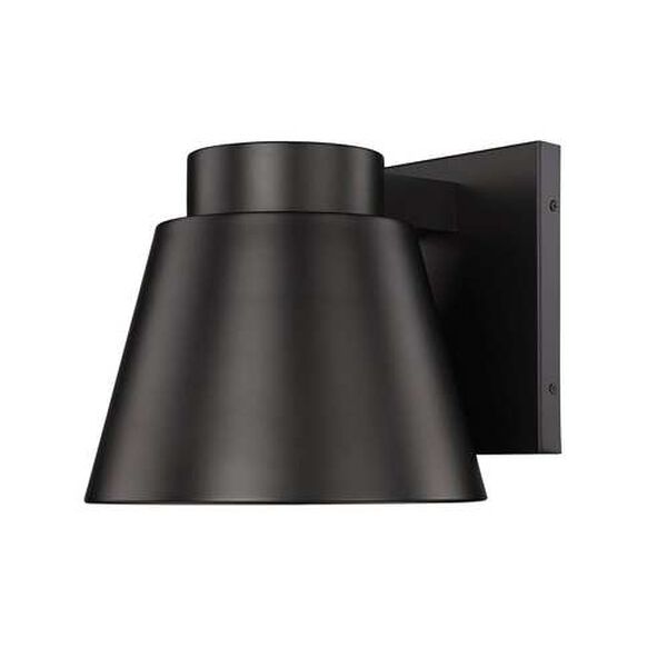Asher Oil Rubbed Bronze LED Outdoor Wall Sconce with Sandblast Aluminum Shade, image 1