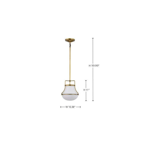 Valdora Natural Brass 10-Inch One-Light Pendant, image 4