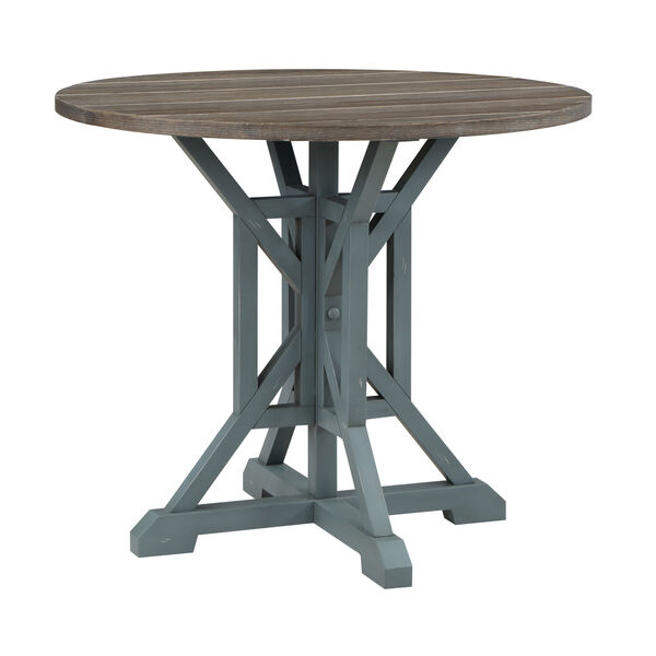 Bar Harbor Blue and Brown Round Counter Height Dining Table, image 3