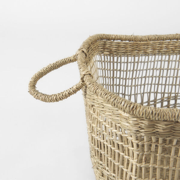 Bellisa Medium Brown Rectangular Basket with Handle, Set of 2, image 6