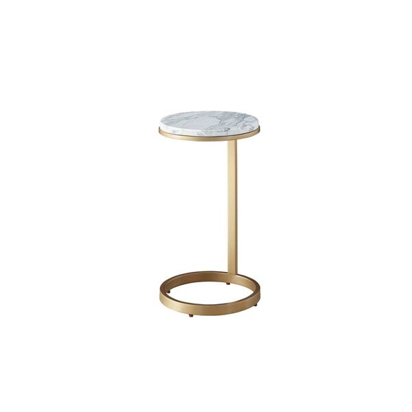 Tranquility White and Gold Side Table, image 2