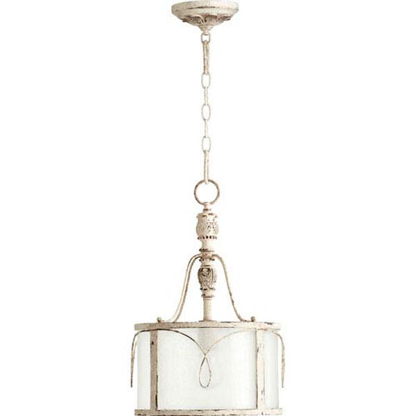 Bouverie French White One-Light Drum Pendant, image 1