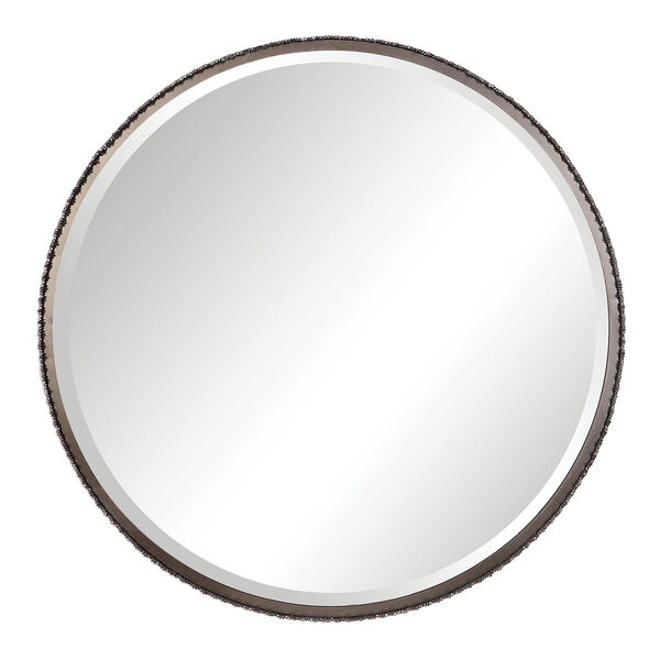 Ada Round Burnished Steel Silver Mirror, image 2