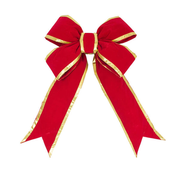 Red and Gold 3.5-Inch Velvet Indoor Bow, image 1
