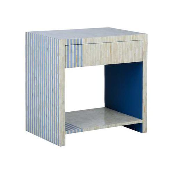 Blue and Cream Bedside Table, image 1