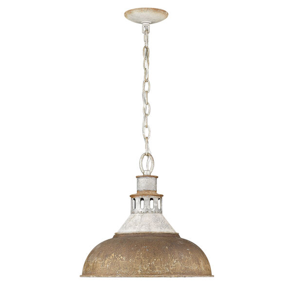 Kinsley Aged Galvanized Steel 14-Inch One-Light Pendant with Antique Rust Shade, image 3