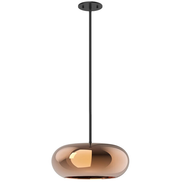 Trinity Black and Copper 14-Inch LED Pendant, image 1