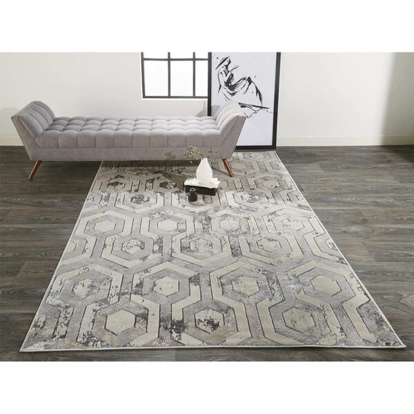 Micah Gray Taupe Silver Area Rug, image 2