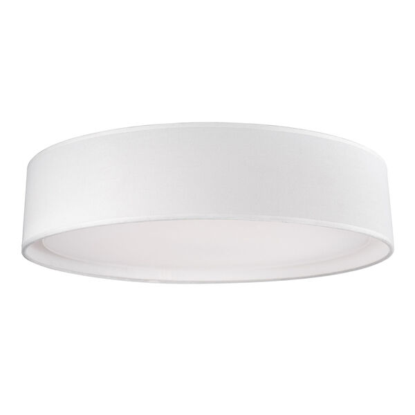 White 20-Inch One-Light LED Flush Mount with Textured White Shade, image 1