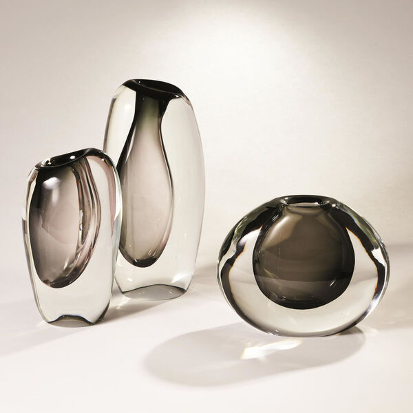 Offset Grey Round Vase, image 4