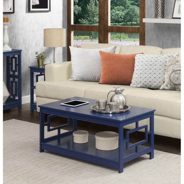 Town Square Cobalt Blue Coffee Table with Shelf, image 1