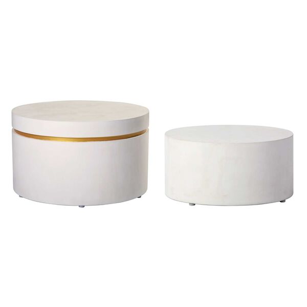 Perpetual Joy Ivory White and Gold Ring Serendipity Ring Accent Table, Set of 2, image 1