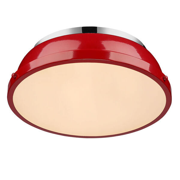 Duncan Red and Chrome Two-Light Flush Mount, image 3