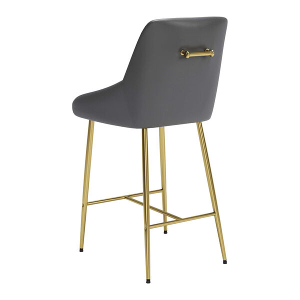 Madelaine Gray and Gold Counter Height Bar Stool, image 6