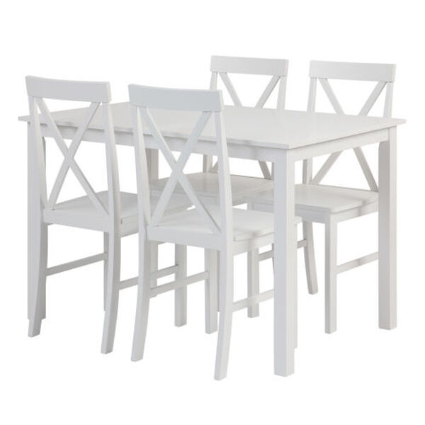 White Dining Set with X Back Chair, 5-Piece, image 5