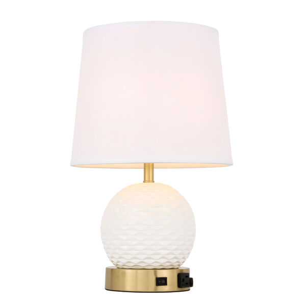 Haven Brushed Brass and White 12-Inch One-Light Table Lamp, image 5