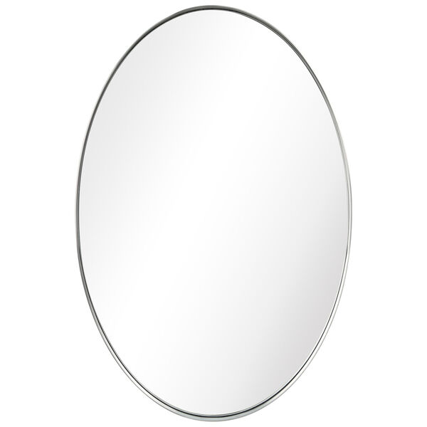 Silver 24 x 36-Inch Stainless Steel Oval Wall Mirror, image 3