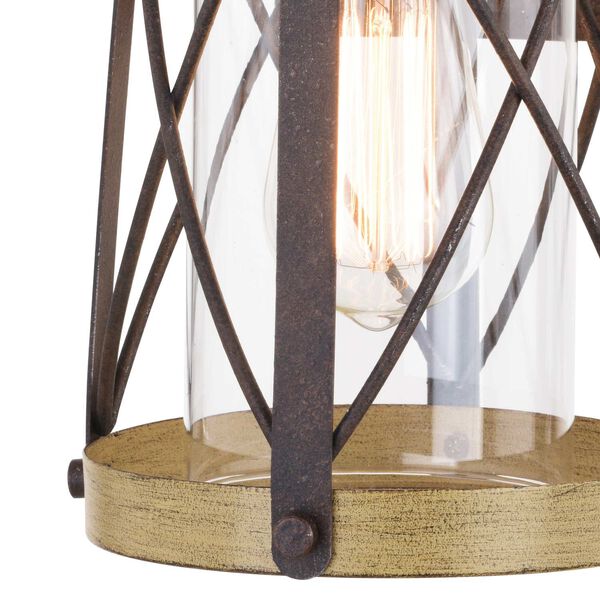 Harwood Oxidized Iron and Burnished Elm One-Light Dusk to Dawn Outdoor Wall Lantern with Clear Glass, image 5