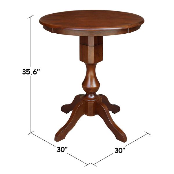 Espresso 30-Inch Round Top Pedestal Dining Table, image 4