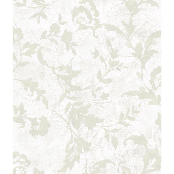 Impressionist White Vine Silhouette Wallpaper - SAMPLE SWATCH ONLY, image 1
