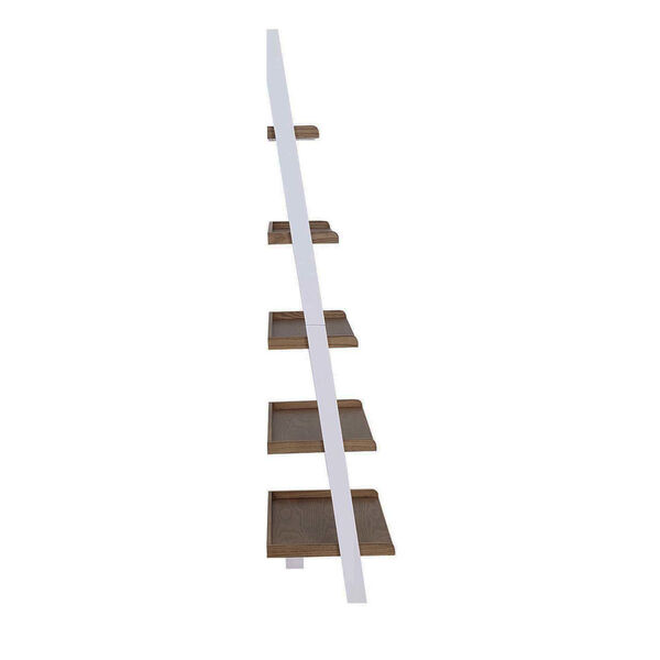 American Heritage Driftwood White Bookshelf Ladder, image 6