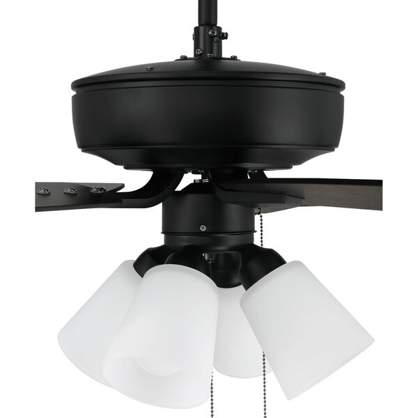 Pro Plus Flat Black 52-Inch Four-Light Ceiling Fan with White Frost Bell Shade, image 7