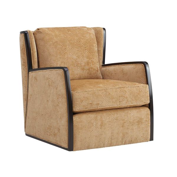 Carlyle Expresso Gold Swivel Chair, image 1
