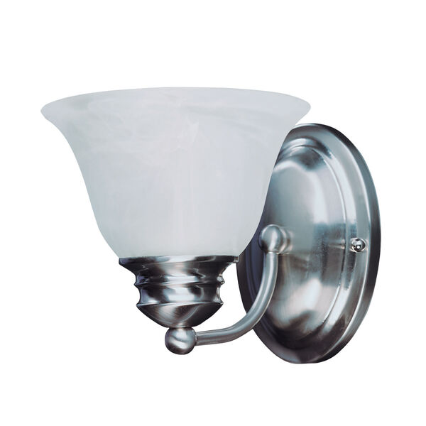 Malaga Satin Nickel One-Light Six-Inch Bath Fixture with Frosted Glass, image 1