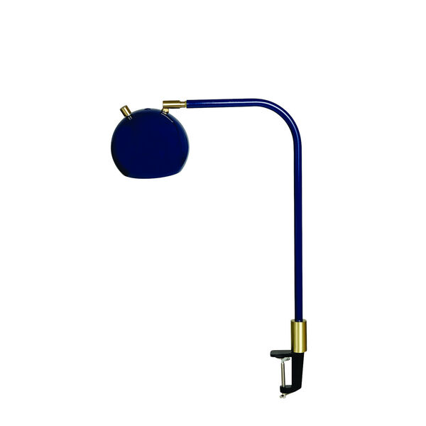 Aria Navy Blue Satin Brass 20-Inch LED Table Lamp, image 1