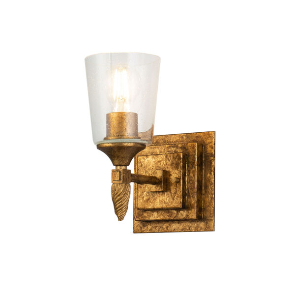 Vetiver Gold Leaf with Antique One-Light Wall Sconce, image 1