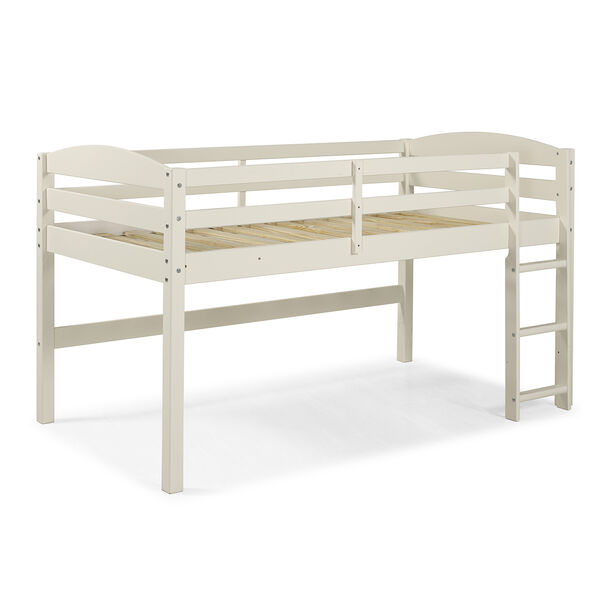 Solid Wood Low Loft Twin Bed - White, image 2
