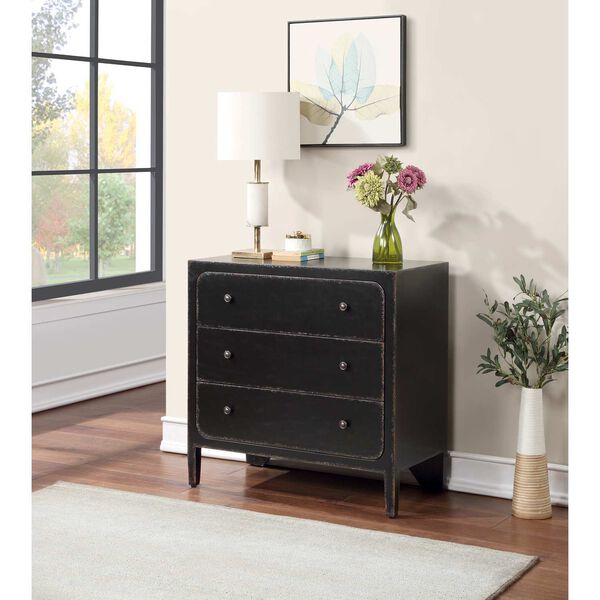 Patterson Aged Black Three Drawer Chest, image 2